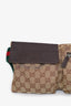Gucci Brown GG Supreme Canvas/Leather Double Pocket Belt Bag