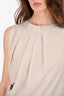 Yigal Azrouel Taupe Silk Pleated Sleeveless Top Size 4