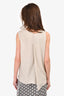 Yigal Azrouel Taupe Silk Pleated Sleeveless Top Size 4