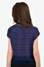 Dries Van Noten Blue/Brown Silk Embellished Top Size 36
