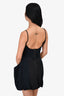 Prada Black Strappy V-Neck Bubble Hem Mini Dress Size 42