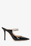 Jimmy Choo Black Patent Leather Pearl Detail Heels Size 6.5