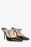 Jimmy Choo Black Patent Leather Pearl Detail Heels Size 6.5