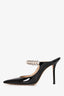 Jimmy Choo Black Patent Leather Pearl Detail Heels Size 6.5