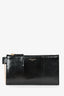 Saint Laurent Black Snake Embossed Wristlet