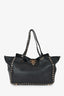 Valentino Black Leather Rockstud Tote with Strap