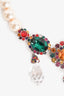 Miu Miu Faux Pearl Multicolour Crystal Drop Necklace