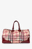 Burberry Burgundy Coated Canvas Nova Check Heart Duffle Bag
