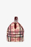 Burberry Burgundy Coated Canvas Nova Check Heart Duffle Bag