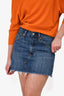 Levi's Blue Dark Wash Denim Frayed Skirt Size 28
