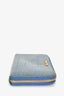 Miu Miu Blue Leather Croc Embossed Zip Wallet (As Is)
