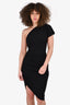Lovers & Friends Black Jersey One Shoulder Ruched Dress Size S