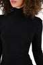 Norma Kamali Black Jersey Turtleneck Long Sleeve Midi Dress Size XS