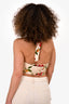 Agua Bendita Cream Floral Halter Crop Top Size XS
