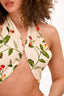 Agua Bendita Cream Floral Halter Crop Top Size XS