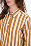 A.P.C. White/Brown Stripe Button Down Collared Shirt Size 34
