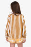 A.P.C. White/Brown Stripe Button Down Collared Shirt Size 34