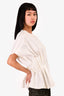 Maison Margiela Cream Side Pleated Ruched Top Size 6