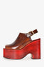 Marni Brown Leather Wedge Heels Size 36