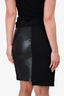 Celine Black Wool/Leather High Waisted Skirt Size 36
