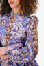 Zimmermann Purple Patterned Butterfly Detail Dress Size 0
