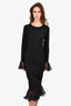 Rotate Black Mesh Ruffle Detailed Dress Size 10