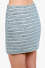 Balenciaga Blue/White Tweed Mini Skirt Size 40