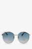 Gucci Gold Frame Blue Tint Round Sunglasses