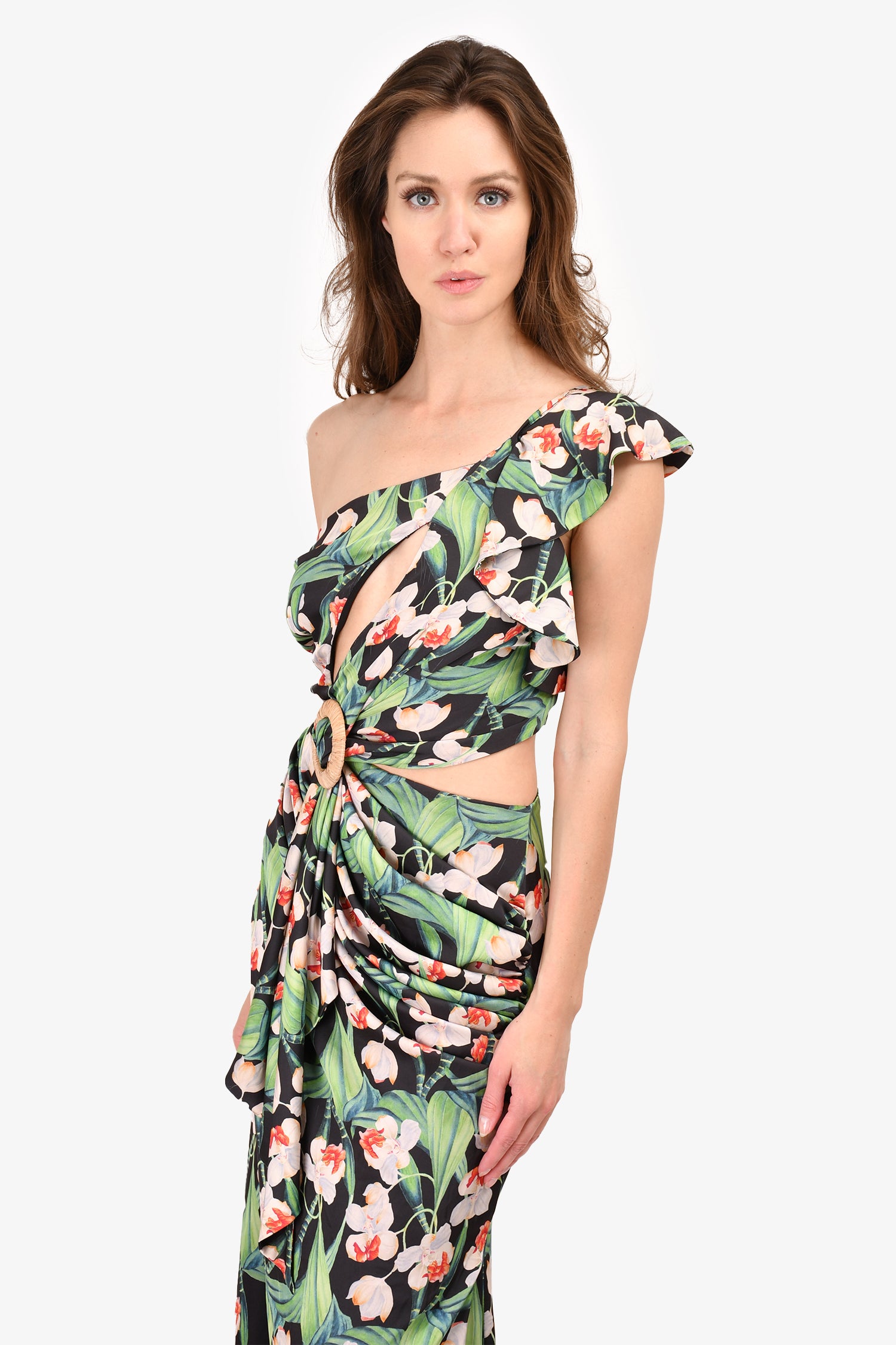 PatBO Green Floral Print Long Dress Size XS Mine & Yours PatBO Green Floral Print Long Dress Size XS Mine & Yours