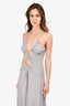 Patbo Silver Sparkle Plunge Neckline Maxi Dress Size S