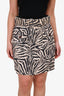 Zimmermann Zebra Printed Belted Mini Skirt Size M