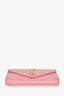 Saint Laurent Pink Leather Cassandre Matelasse Large Flap Wallet