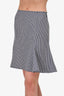 Prada Blue/White Wool Houndstooth Peplum Skirt Size 40