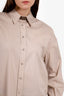 Brunello Cucinelli Beige Beaded Button Down Shirt Size Medium