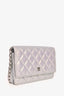 Pre-Loved Chanel™ Blue Iridescent Quilted Wallet On Chain