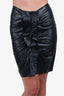 Isabel Marant Etoile Black Faux Leather Ruffled Mini Skirt Size 40