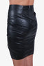 Isabel Marant Etoile Black Faux Leather Ruffled Mini Skirt Size 40