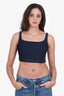 Prada Navy Textured Cropped Tank Top size 44 with Tag