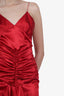 Alexandre Vauthier Red Silk-blend Ruffle Hem Cocktail Dress Size 38 (As Is)