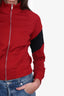 A.L.C Red/Black Colorblock Zip-up Jacket Size M