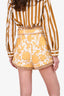 Zimmermann Yellow Postcard Belted Shorts Size 1