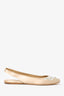Miu Miu Beige Satin Crystal Embellished Slingback Flats Size 37.5