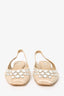 Miu Miu Beige Satin Crystal Embellished Slingback Flats Size 37.5