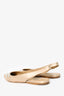 Miu Miu Beige Satin Crystal Embellished Slingback Flats Size 37.5