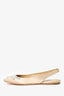 Miu Miu Beige Satin Crystal Embellished Slingback Flats Size 37.5