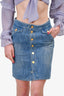 Isabel Marant Etoile Blue Denim Skirt with Gold Buttons Size 32