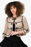 DSquared2 Brown Cotton/Black Patent Trim Cropped Jacket Size 42