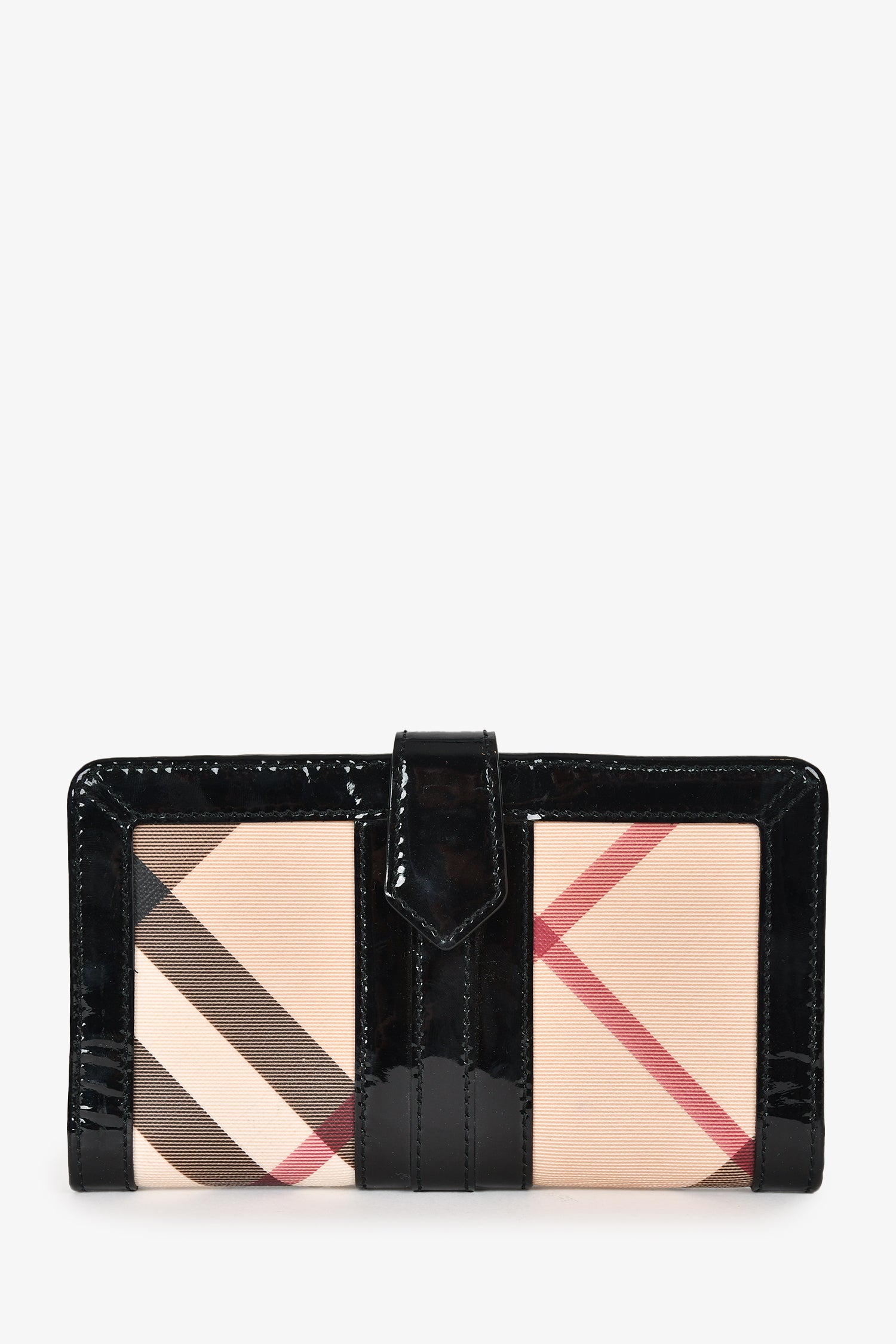 Burberry Black/Beige Patent Leather Check Zip Wallet – Mine & Yours