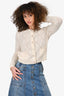 Gucci Cream Wool GG Pointelle Cardigan Size XS