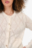 Gucci Cream Wool GG Pointelle Cardigan Size XS